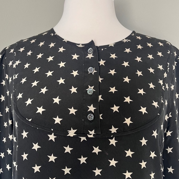 J.Crew Collection Star Print Casual Dress Silk Cocktail Long Sleeve H0085 SZ 8 M - Picture 12 of 15
